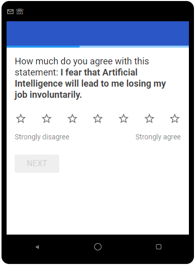 How much do you agree with this statement: I fear that Artificial Intelligence will lead to me losing my job involuntarily.