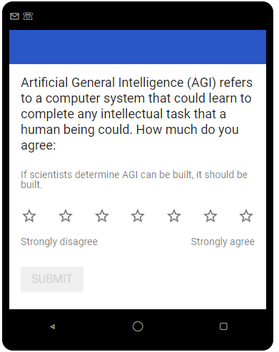 Artificial General Intelligence (AGI) refers to a computer system that could learn to complete any intellectual task that a human being could. How much do you agree: If scientists determine AGI can be built, it should be built.